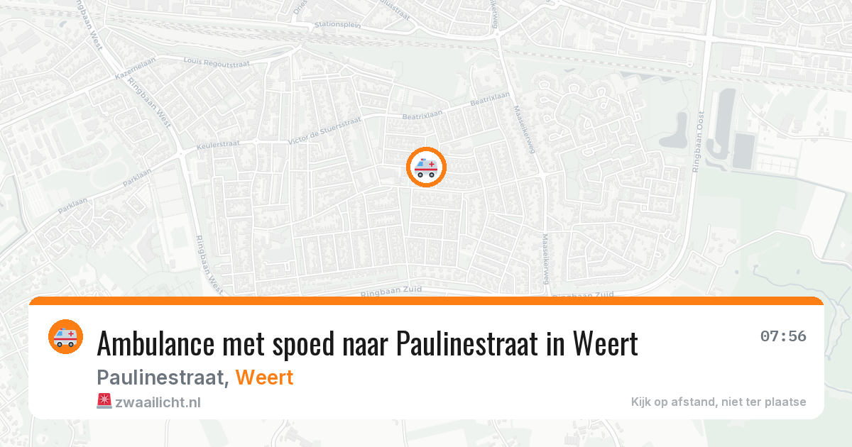 Ambulance met spoed naar Paulinestraat in Weert — 1 aug 2026