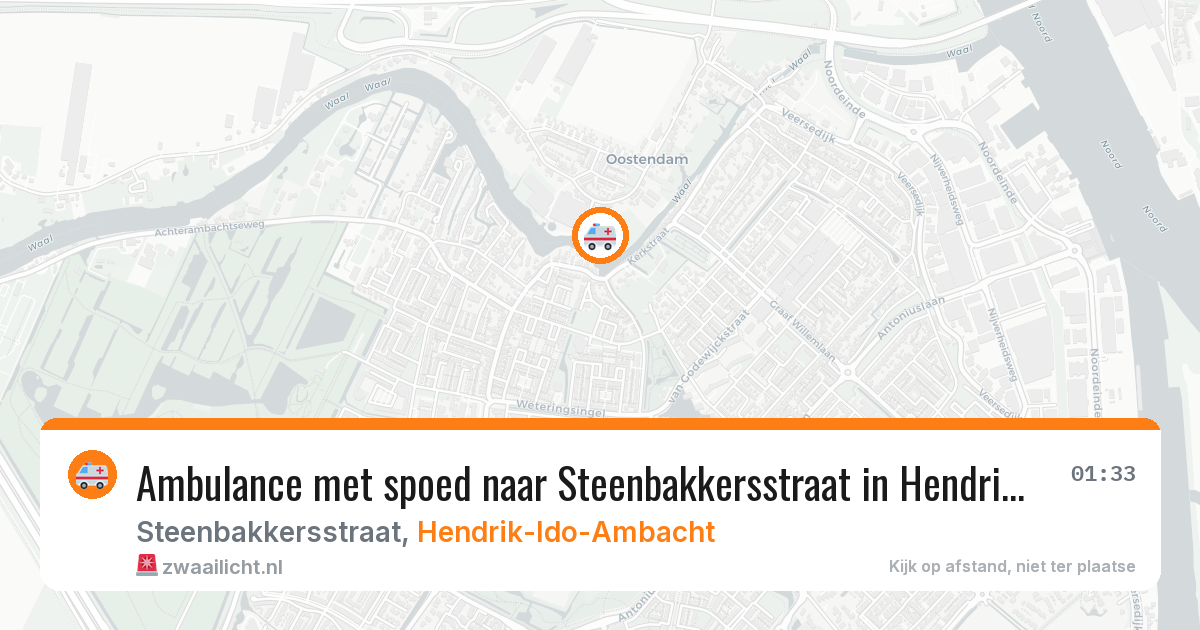 Ambulance met spoed naar Steenbakkersstraat in Hendrik-Ido-Ambacht — 9 jun 2026