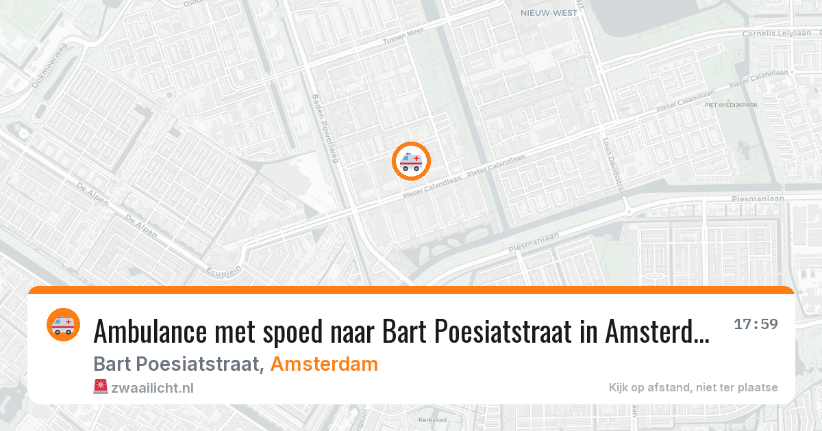 Ambulance met spoed naar Bart Poesiatstraat in Amsterdam — 10 jun 2026