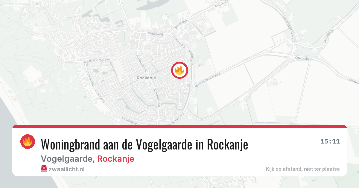 Woningbrand aan de Vogelgaarde in Rockanje — 10 aug 2026