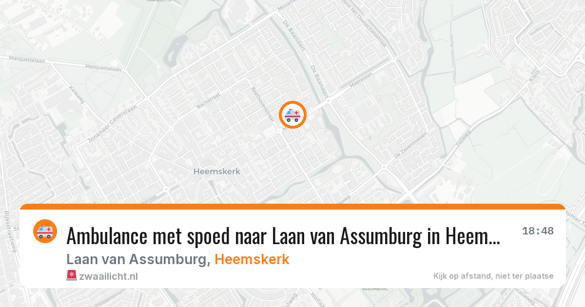 Ambulance met spoed naar Laan van Assumburg in Heemskerk — 6 jun 2026