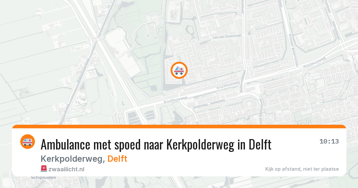 Ambulance met spoed naar Kerkpolderweg in Delft — 6 jun 2026