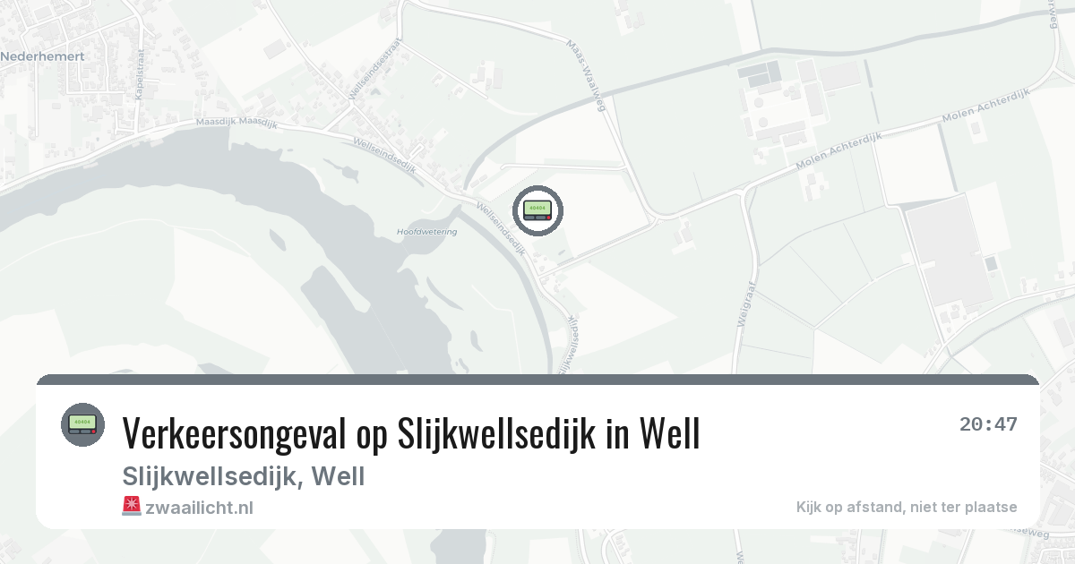 Verkeersongeval op Slijkwellsedijk in Well — 3 mrt 2026