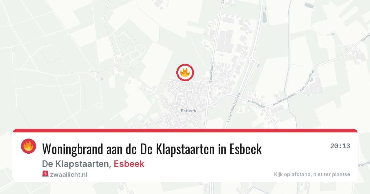 Woningbrand aan de De Klapstaarten in Esbeek — 24 feb 2026