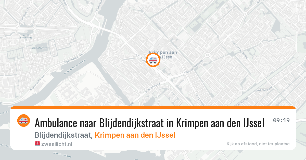 Ambulance naar Blijdendijkstraat in Krimpen aan den IJssel — 3 aug 2026