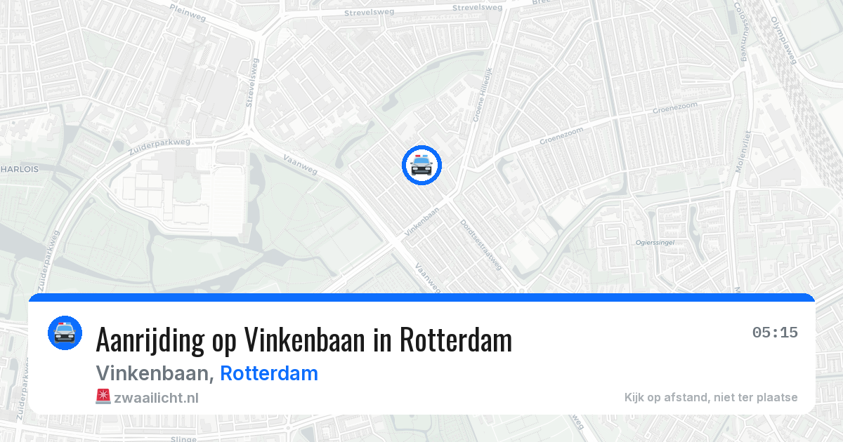 Aanrijding op Vinkenbaan in Rotterdam — 14 jun 2026
