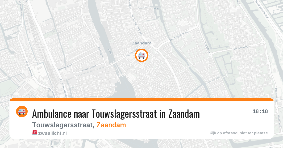 Ambulance naar Touwslagersstraat in Zaandam — 22 apr 2026