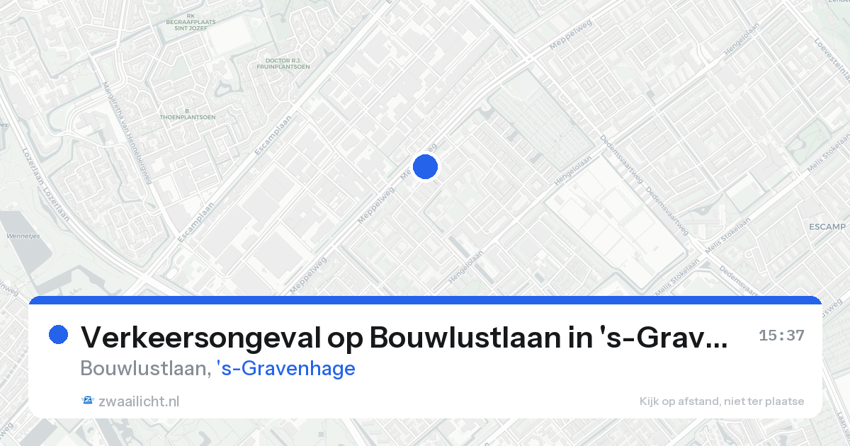 Verkeersongeval op Bouwlustlaan in 's-Gravenhage — 21 aug 2026