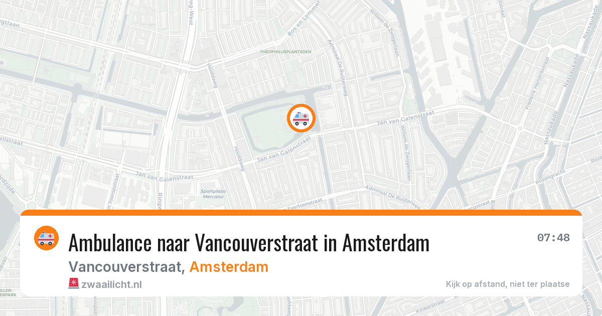 Ambulance naar Vancouverstraat in Amsterdam — 10 jun 2026