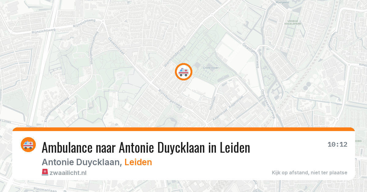 Ambulance naar Antonie Duycklaan in Leiden — 6 aug 2026