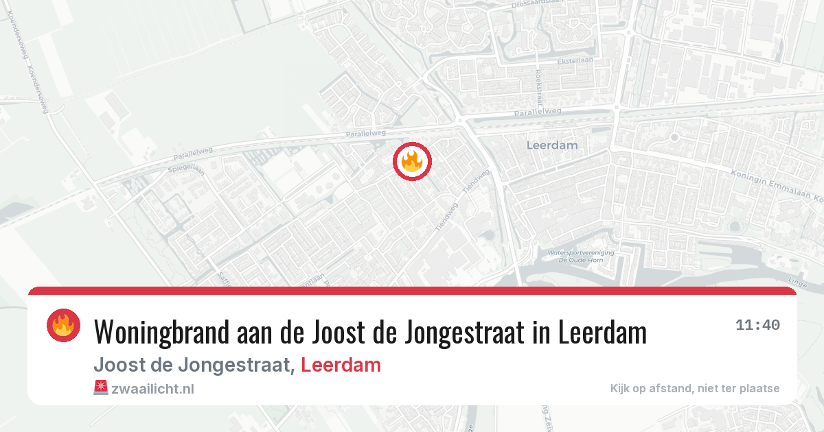 Woningbrand aan de Joost de Jongestraat in Leerdam — 8 aug 2026