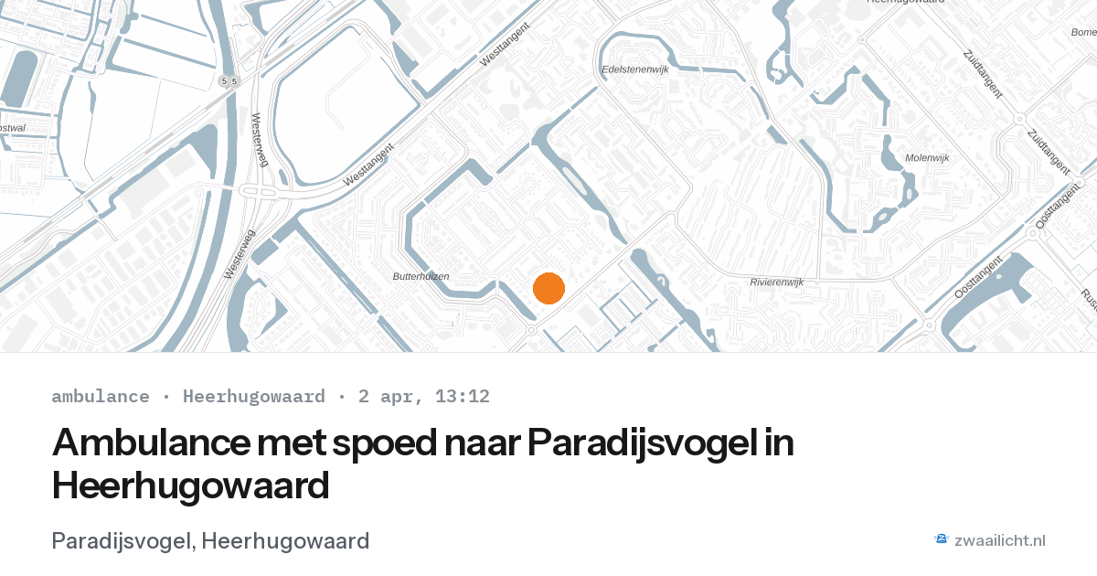 Ambulance met spoed naar Paradijsvogel in Heerhugowaard — 2 apr 2026