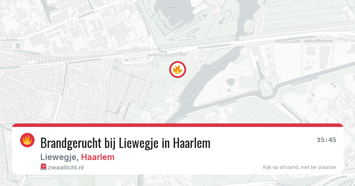 Brandgerucht bij Liewegje in Haarlem — 10 apr 2026
