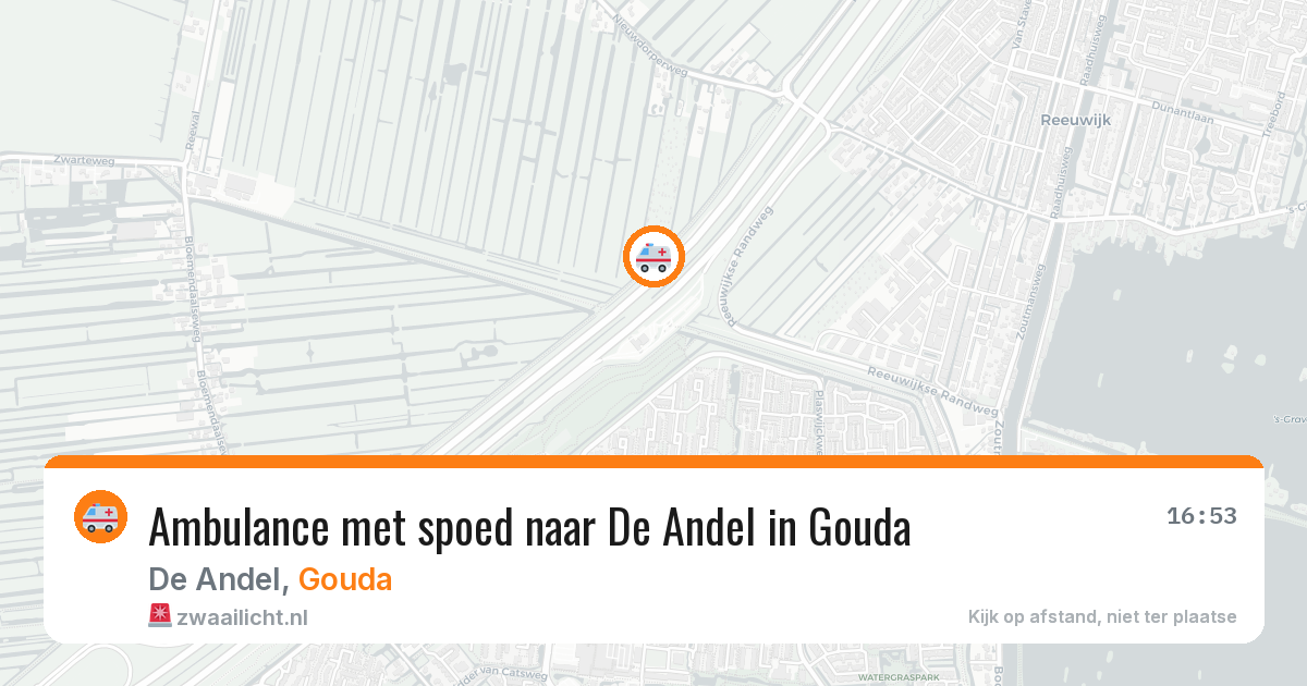 Ambulance met spoed naar De Andel in Gouda — 14 aug 2026