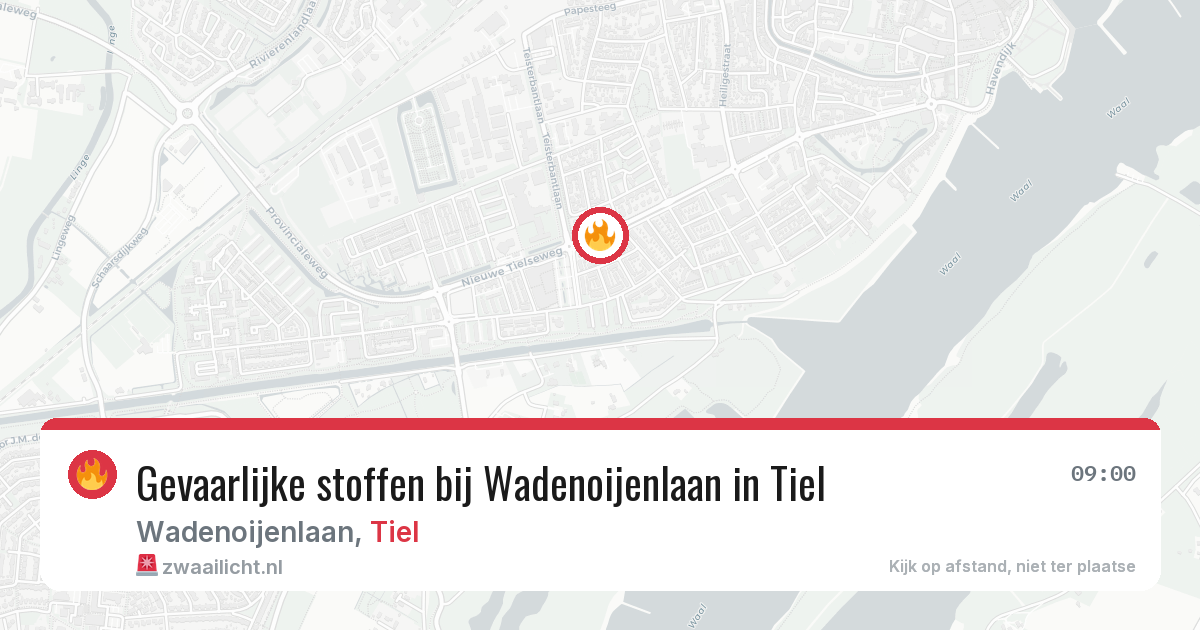 Gevaarlijke stoffen bij Wadenoijenlaan in Tiel — 16 jun 2026