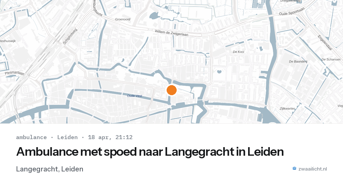 Ambulance met spoed naar Langegracht in Leiden — 18 apr 2026