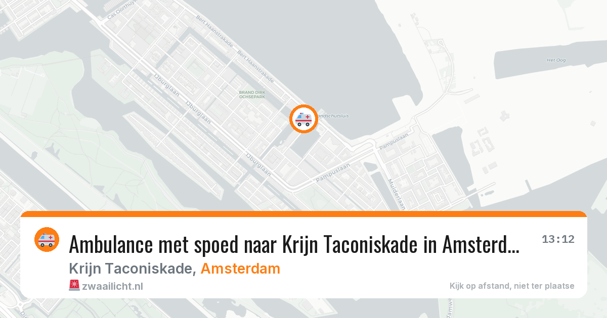 Ambulance met spoed naar Krijn Taconiskade in Amsterdam — 22 mrt 2026