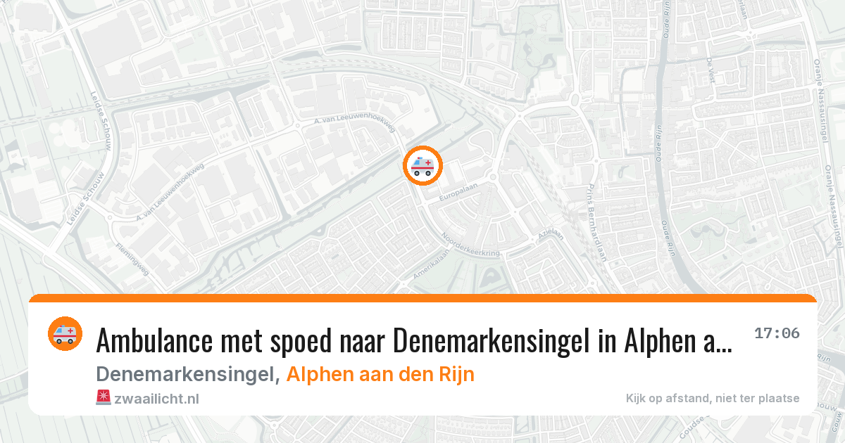 Ambulance met spoed naar Denemarkensingel in Alphen aan den Rijn — 1 aug 2026