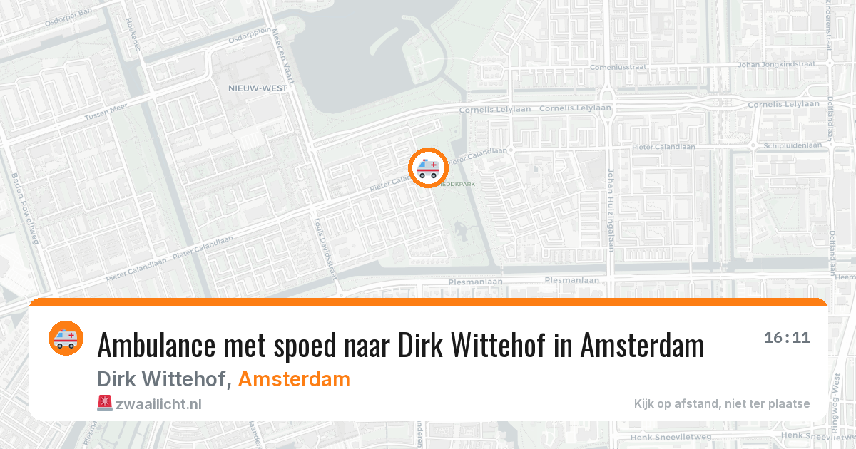 Ambulance met spoed naar Dirk Wittehof in Amsterdam — 20 jul 2026