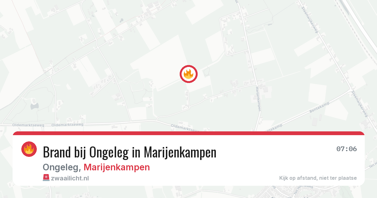 Brand bij Ongeleg in Marijenkampen — 2 apr 2026
