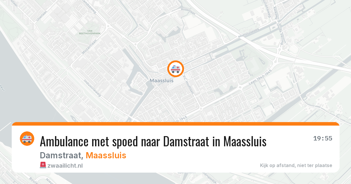 Ambulance met spoed naar Damstraat in Maassluis — 1 jul 2026