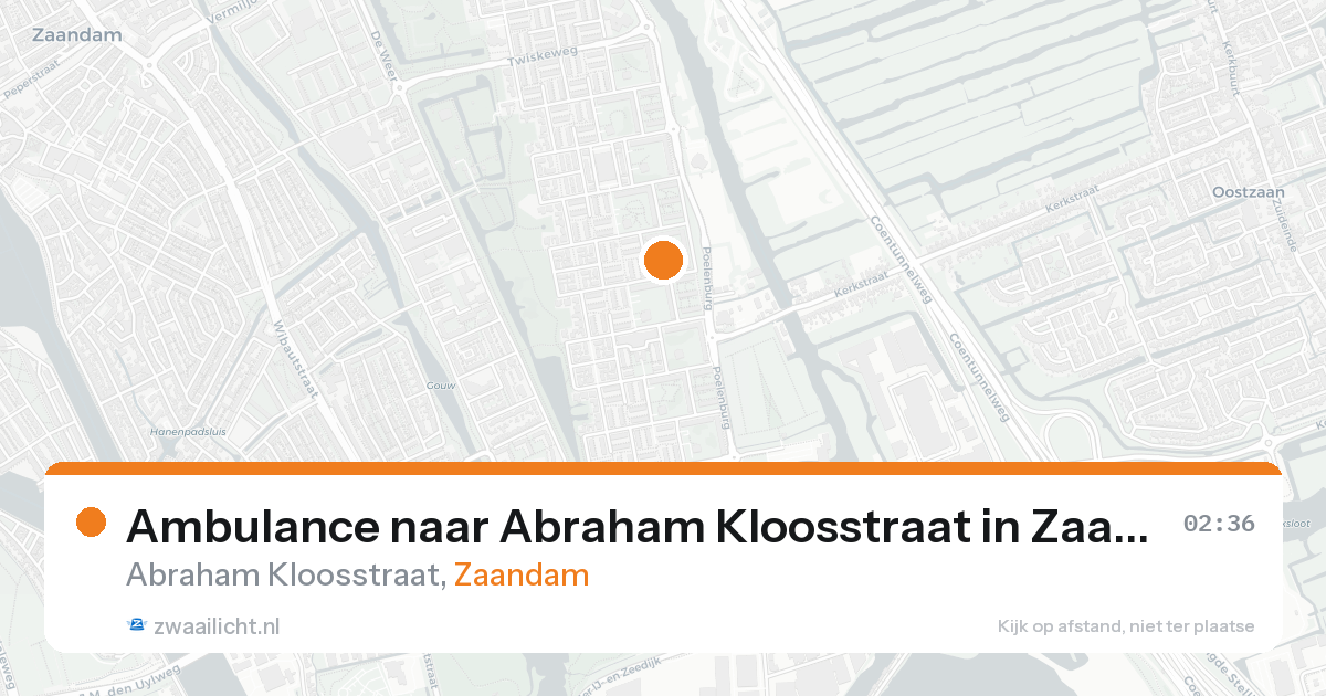 Ambulance naar Abraham Kloosstraat in Zaandam — 21 aug 2026