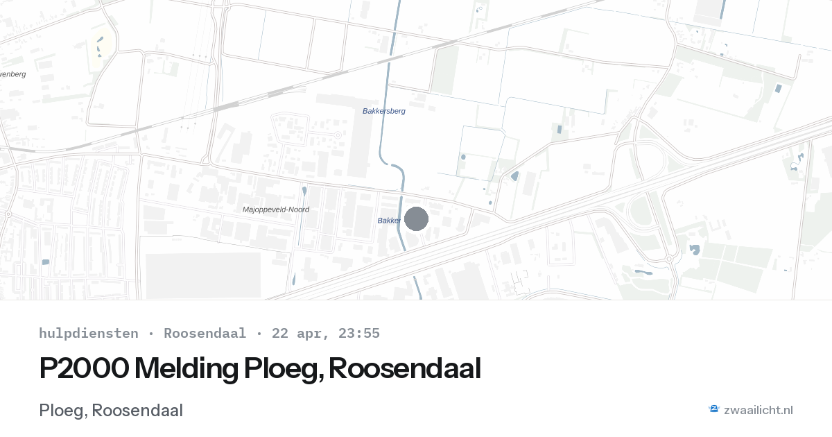 P2000 Melding Ploeg, Roosendaal — 22 apr 2026