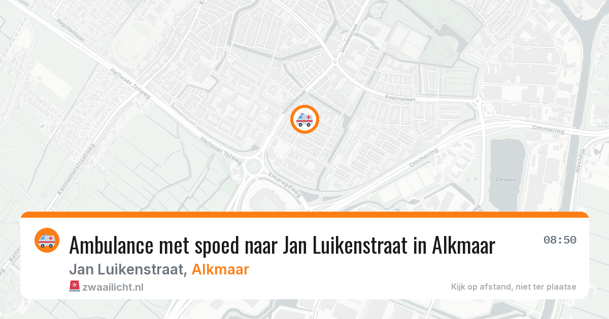 Ambulance met spoed naar Jan Luikenstraat in Alkmaar — 8 aug 2026