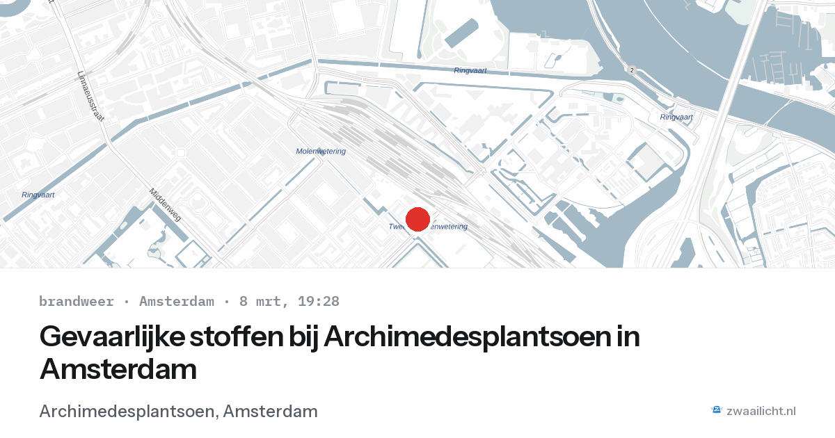 Gevaarlijke stoffen bij Archimedesplantsoen in Amsterdam — 8 mrt 2026