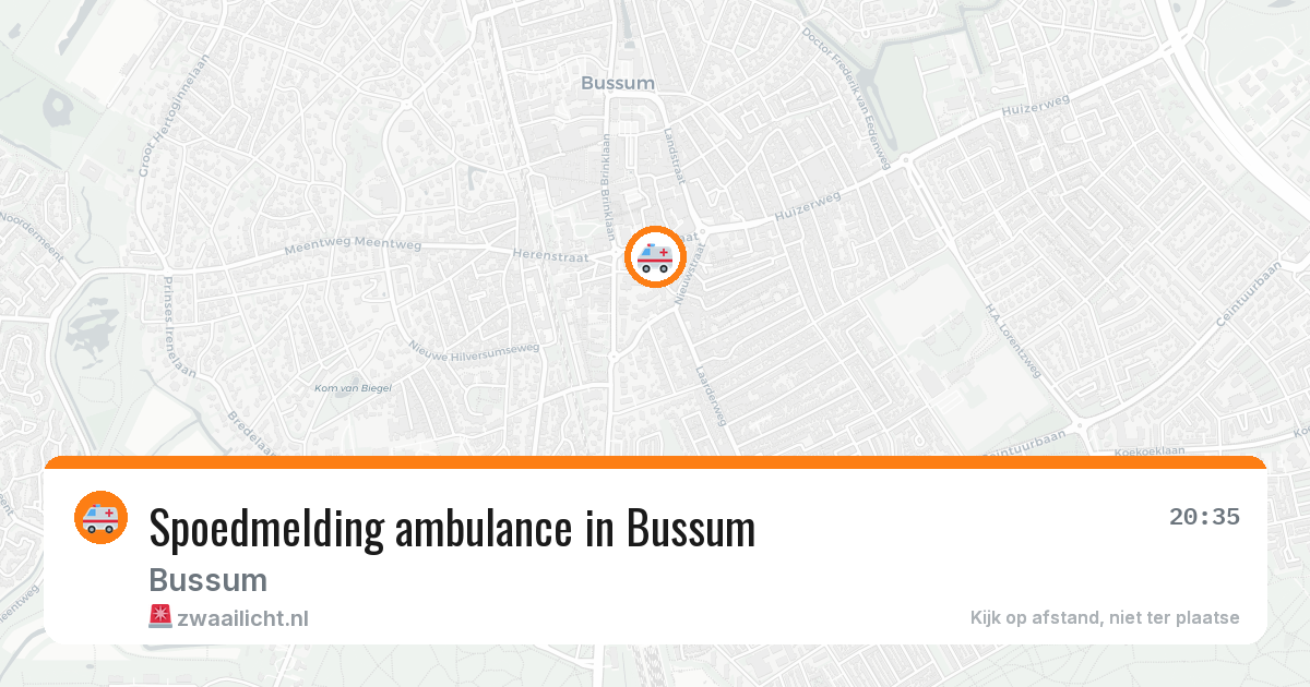 Spoedmelding ambulance in Bussum — 11 aug 2026