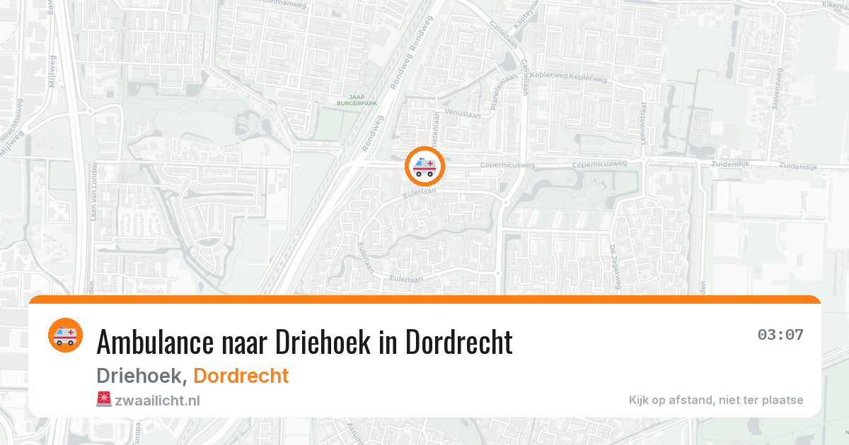 Ambulance naar Driehoek in Dordrecht — 29 jul 2026