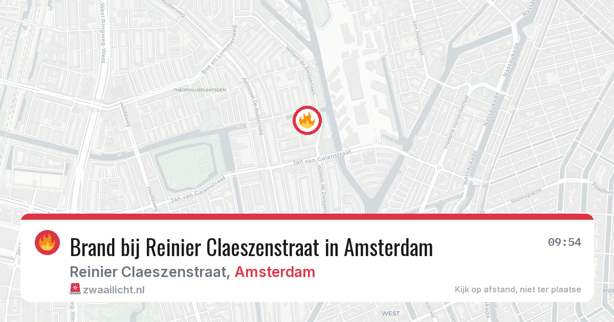 Brand bij Reinier Claeszenstraat in Amsterdam — 1 aug 2026