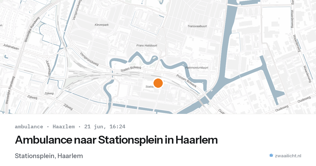 Ambulance naar Stationsplein in Haarlem — 21 jun 2026