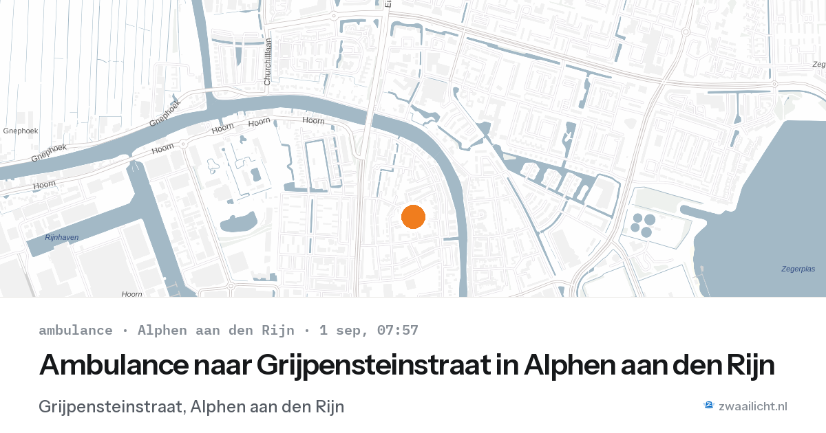 Ambulance naar Grijpensteinstraat in Alphen aan den Rijn — 1 sep 2026