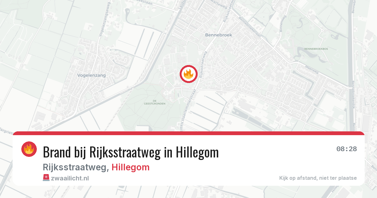 Brand bij Rijksstraatweg in Hillegom — 1 aug 2026