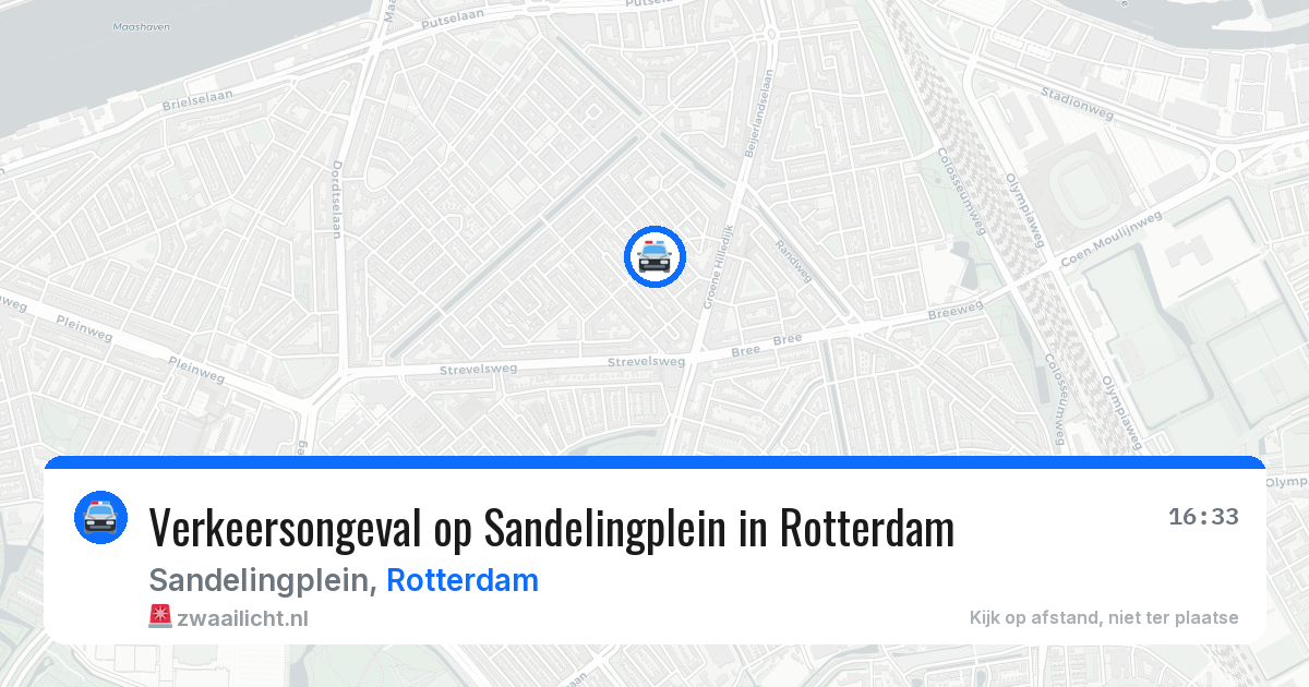Verkeersongeval op Sandelingplein in Rotterdam — 7 aug 2026