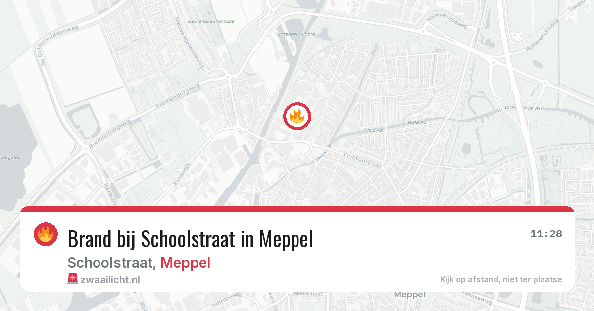 Brand bij Schoolstraat in Meppel — 21 jul 2026