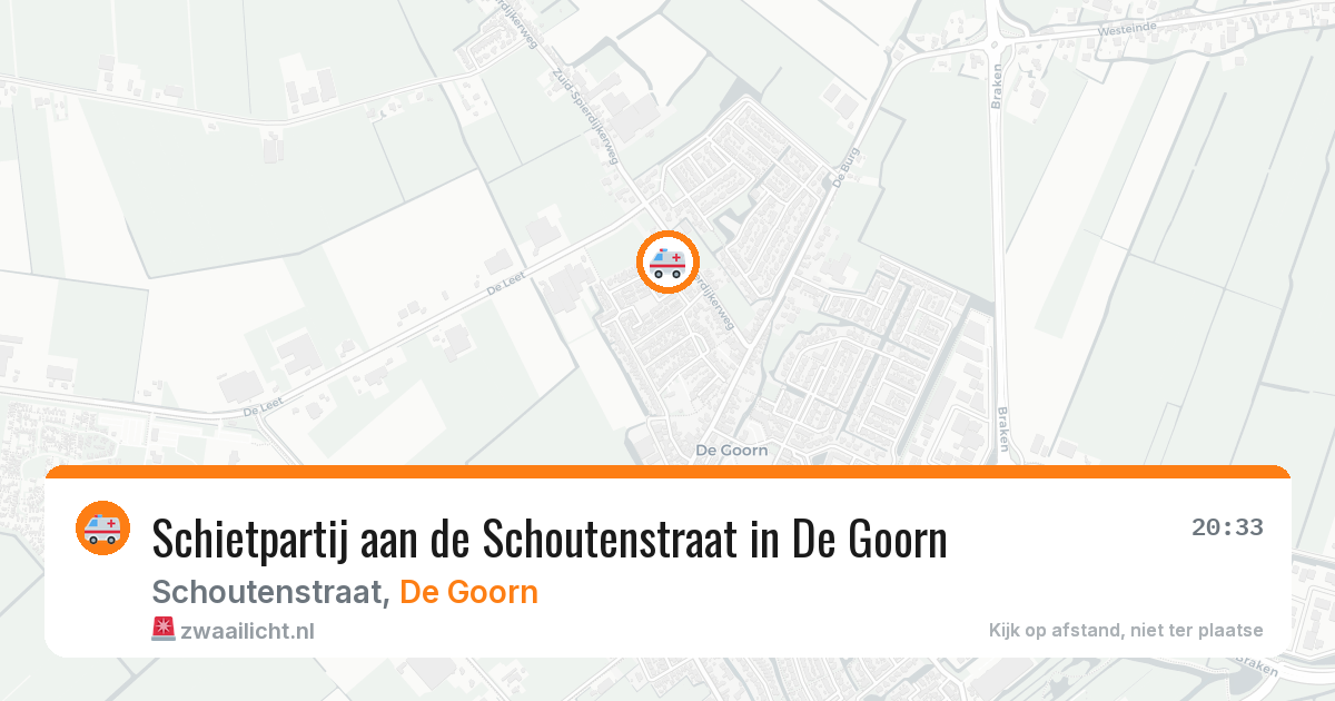 Schietpartij aan de Schoutenstraat in De Goorn — 21 apr 2026