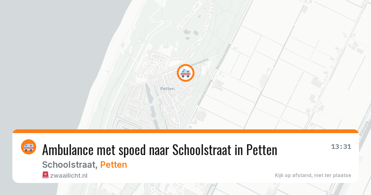 Ambulance met spoed naar Schoolstraat in Petten — 10 jun 2026