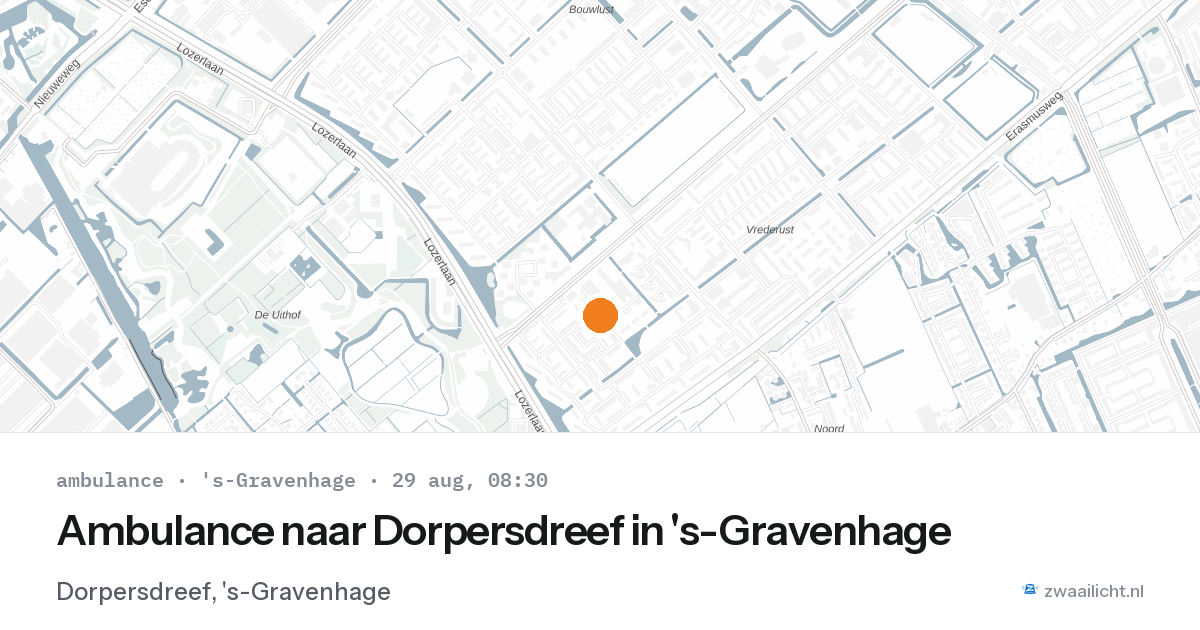 Ambulance naar Dorpersdreef in 's-Gravenhage — 29 aug 2026