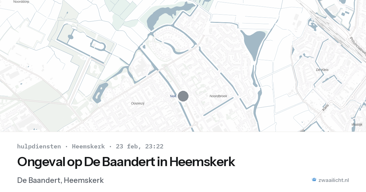 Ongeval op De Baandert in Heemskerk — 23 feb 2026