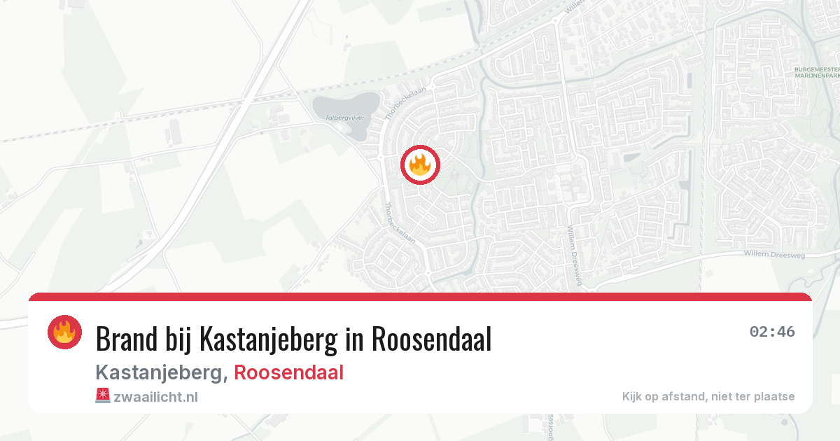 Brand bij Kastanjeberg in Roosendaal — 30 mrt 2026