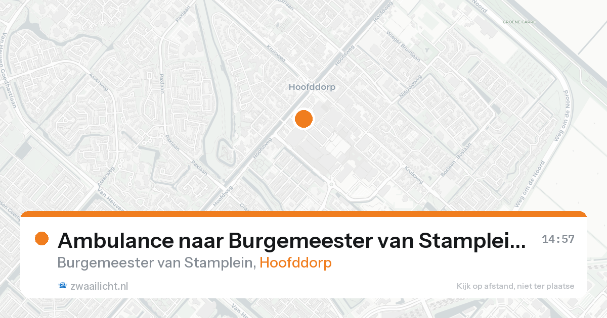 Ambulance naar Burgemeester van Stamplein in Hoofddorp — 19 aug 2026