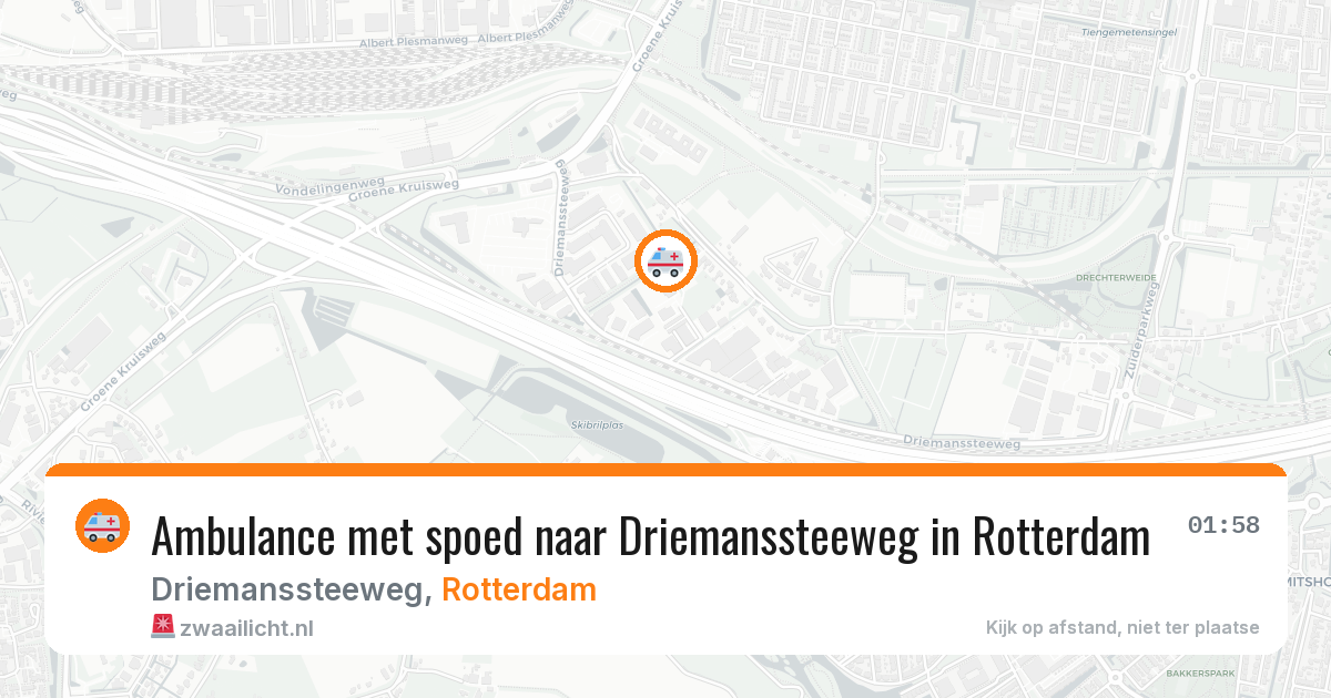 Ambulance met spoed naar Driemanssteeweg in Rotterdam — 10 jun 2026