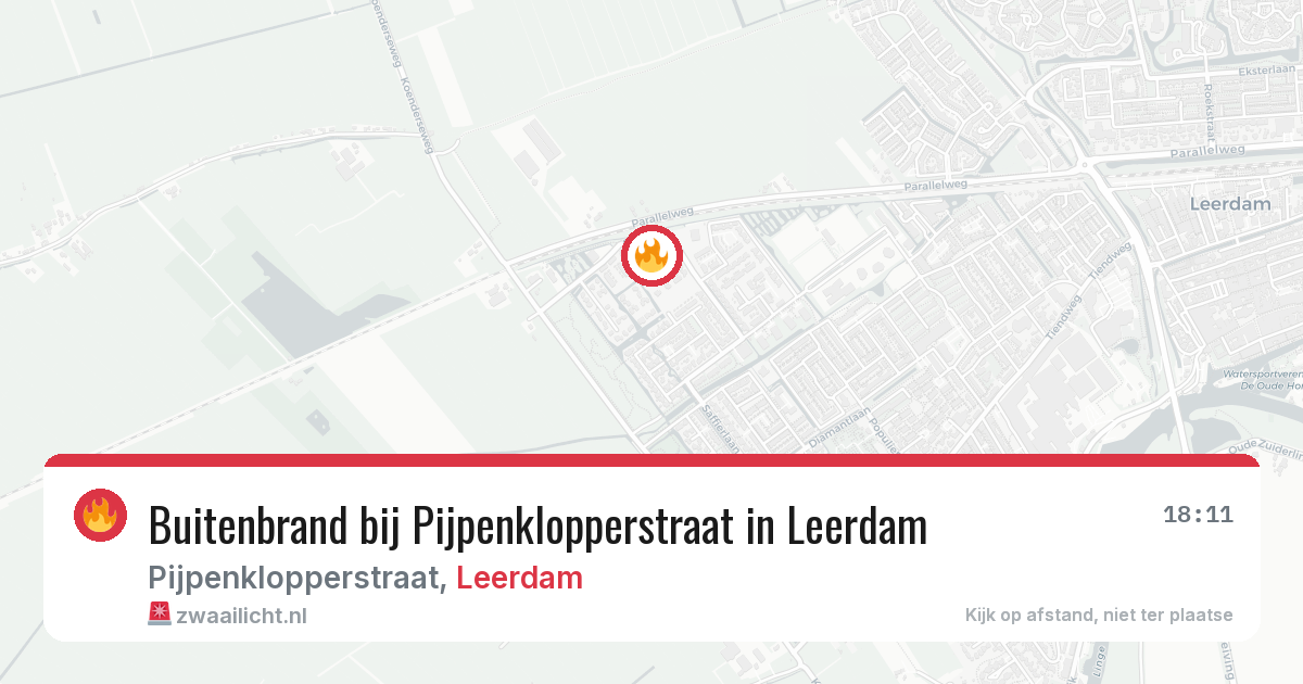Buitenbrand bij Pijpenklopperstraat in Leerdam — 8 jul 2026