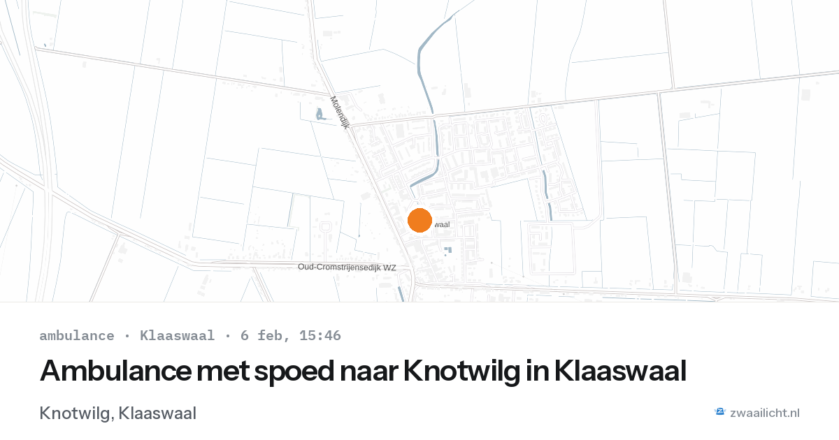 Ambulance met spoed naar Knotwilg in Klaaswaal — 6 feb 2026