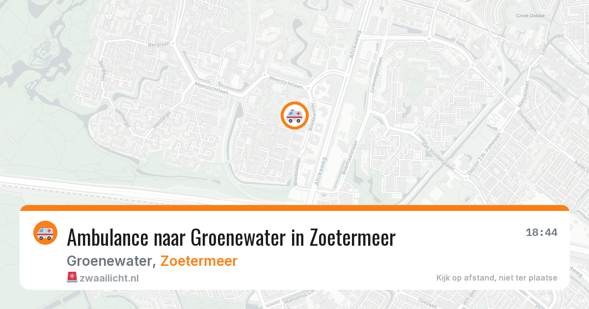 Ambulance naar Groenewater in Zoetermeer — 8 jun 2026