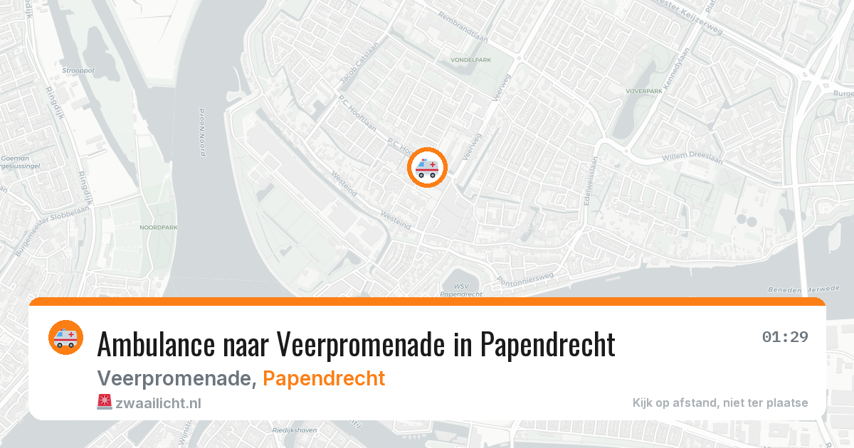 Ambulance naar Veerpromenade in Papendrecht — 9 jul 2026