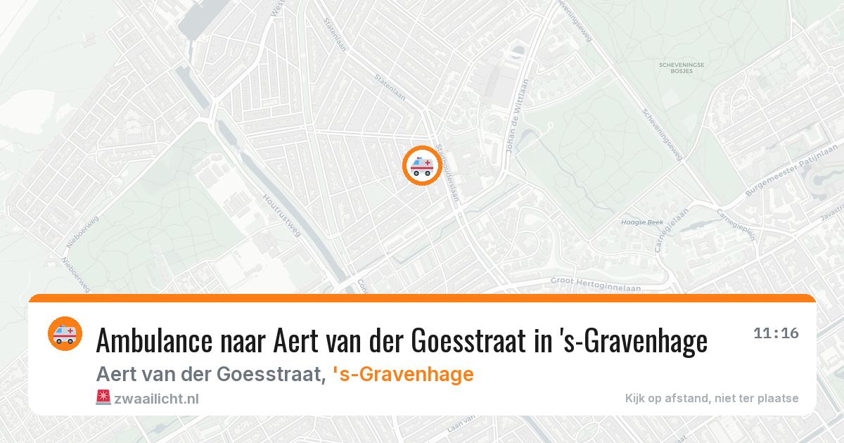 Ambulance naar Aert van der Goesstraat in 's-Gravenhage — 8 jun 2026