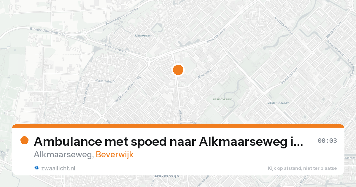 Ambulance met spoed naar Alkmaarseweg in Beverwijk — 17 aug 2026